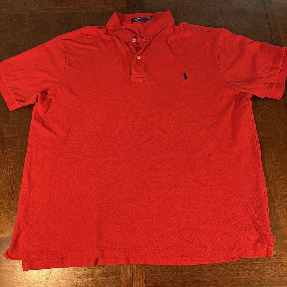 Polo Ralph Lauren Polo Shirt Mens 2XL Red Cotton